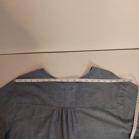 Old Navy Women’s Blue Cotton Pullover Buttoned Front V-Neck Top Size XXL - Picture 10 of 15